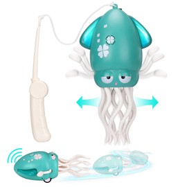 Palksky Dancing Octopus Toy in Tummy Time for Baby,Crawling Toys for Baby Toys Learning to Walk.Squid Automatic Obstacle Avoidance Toy with Light & Music(Green)