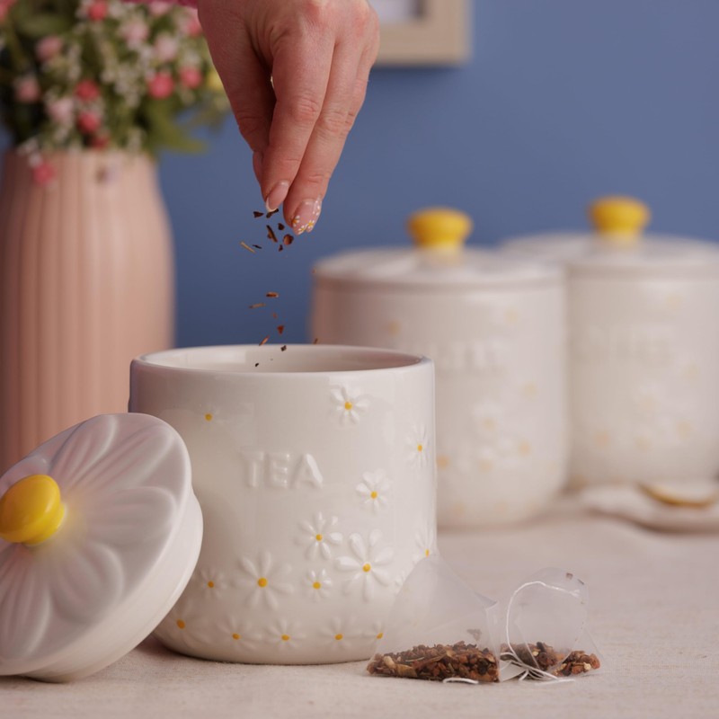 Price & Kensington Ceramic Tea, Coffee and Sugar Canisters Set,