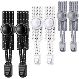 Elastic Shoe Laces, 3 Pairs No Tie Shoe Laces Tieless for Kids, Adults, Elderly, One Size Fit All
