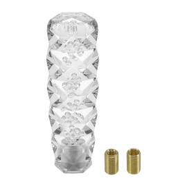 A ABSOPRO Universal Shift Knob 15cm Stick Shifter Lever Knob with 2 Adapter for Automatic and Manual Vehicle Acrylic Clear