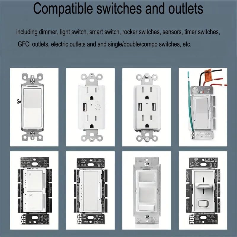 Screwless Decora Wall Plates 2-Gang Decora Switch Outlet Electrical Cover