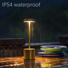 Barryca 2-Pack Cordless Rechargeable LED Table Lamp (Glossy Gold)