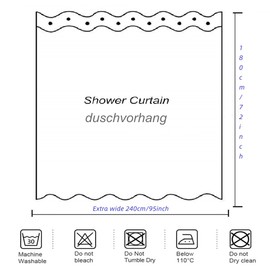 goodbath Extra Wide Shower Curtain, Ocean Underwater World Tropical Fish Anti Mould Fabric Waterproof Bath Curtains for Bathroom with 12 Hooks,Bright Blue, 240x180cm