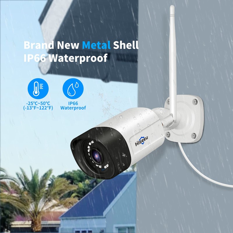 Hiseeu [5MP+2-Way Audio] Outdoor Security Camera Waterproof Home Security CCTV