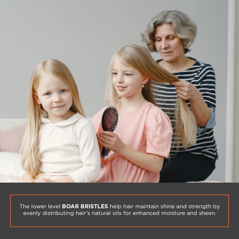 Spornette Classic Cushion Hair Brush, Boar & Ball-Tipped Nylon Bristles