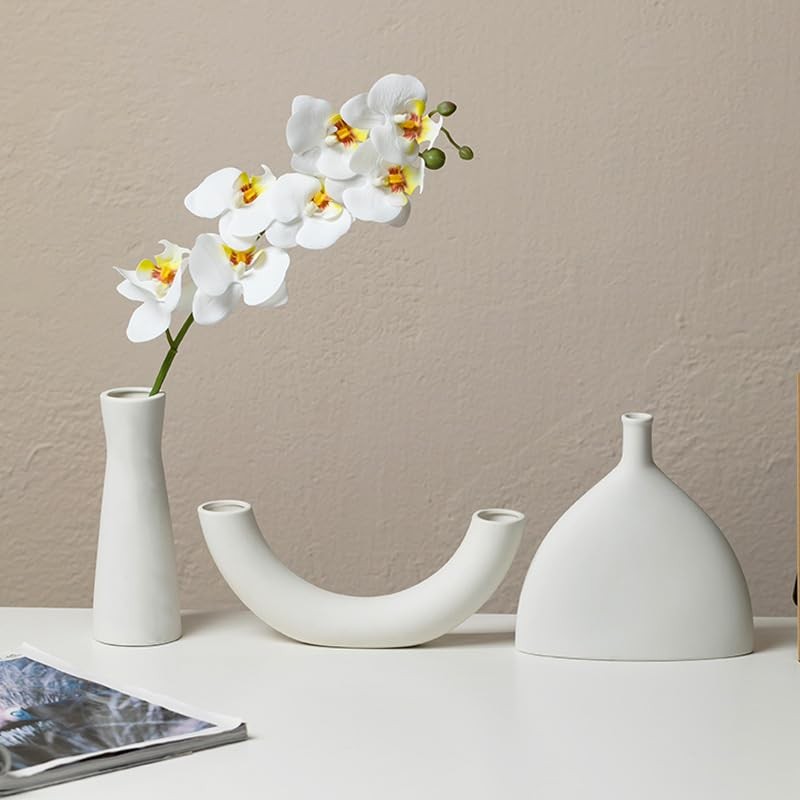 18cm Ceramic Bud Vase Tall Conic Flower Single Stem Vase