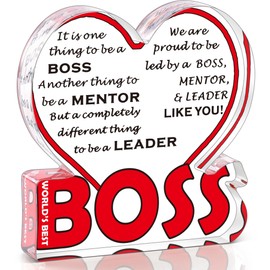 Boss Acrylic Plaque Gifts for Boss Christmas Gifts for Women Men, Boss Gifts for Female Male, Boss Lady Gifts, Boss Thank You Gifts, Birthday Gifts for Boss, World's Best Boss Gifts Office Decor Signs