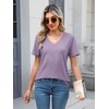 TICTICMIMI Women's V Neck Short Sleeve Summer Tops Casual T
