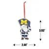Michigan Wolverines Santa Metal Christmas Ornament