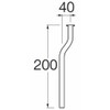 SANEI V90J-63-D [Toilet Curved Pipe with Brim] Height 7.9 inches