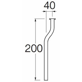 SANEI V90J-63-D [Toilet Curved Pipe with Brim] Height 7.9 inches (200 mm) Pipe Diameter 1.2 inches (30 mm)