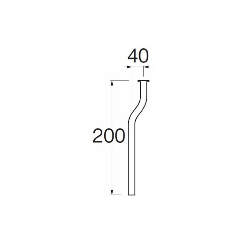SANEI V90J-63-D [Toilet Curved Pipe with Brim] Height 7.9 inches