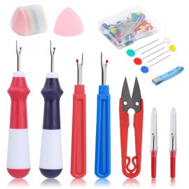 68 PCS Seam Ripper Set, 2 Big 2 Small, and 2 Colorful Stitch Ripper Sewing Tools, Seam Rippers for Sewing with Tailors Chalks, Sewing Pins, Scissors for Sewing Crafting Thread Removin