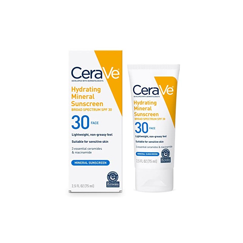 Cerave 100 Mineral Sunscreen SPF 30 Face Sunscreen with Zinc