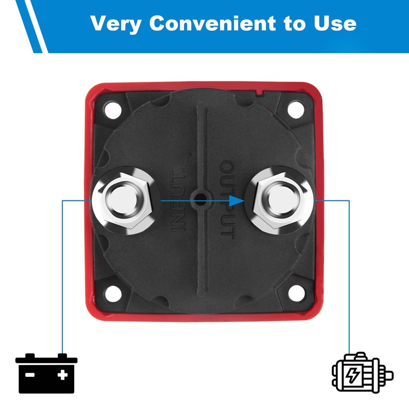 AOWEITOUR 300A Boat Battery Disconnect Switch,ON/Off Heavy Duty Cutoff Switch,12V