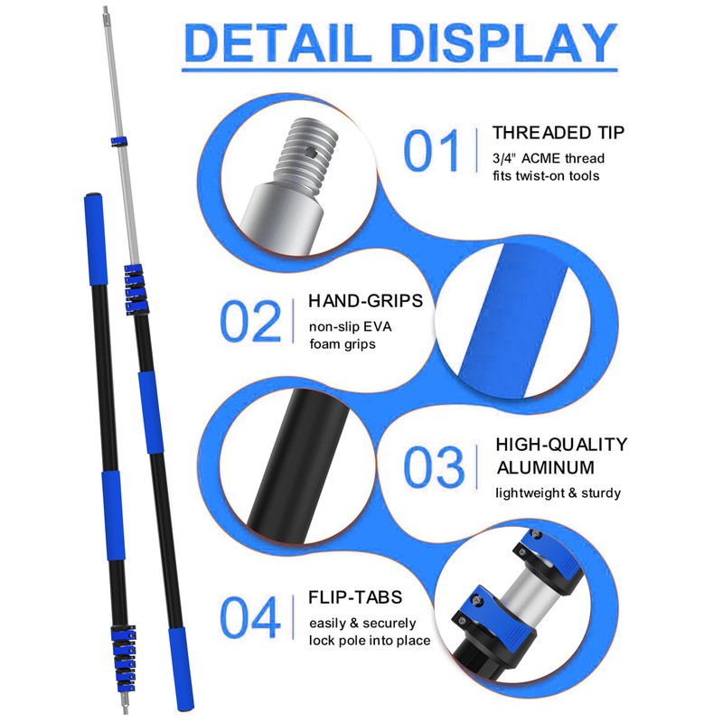 AgiiMan 28 Reach Fruit Picker with Telescopic Extension Pole and