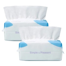 WOMLEX 100 Pieces Disposable Face Towels, 100% Cotton, Natural & Biodegradable, Thickened Wet/Dry Wipes, Sensitive, Dry, All Skin Types (20 x 20 cm)