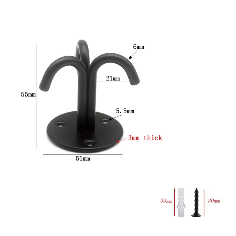 Ymaiss 4Packs Stainless Steel Mount Ceiling Hooks with 3 Hooks,