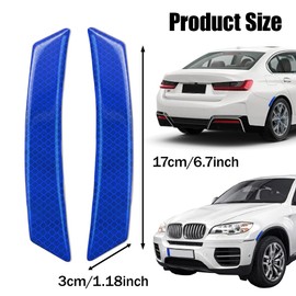 HQRNYP 2PCS Reflective Trim Side Marker Stickers, Reflective Car Stickers, Side Reflectors for Car, Auto Exterior Accessories Reflector Guard Fit for Truck Wheel Well Arch Bumper Fenders (Blue)