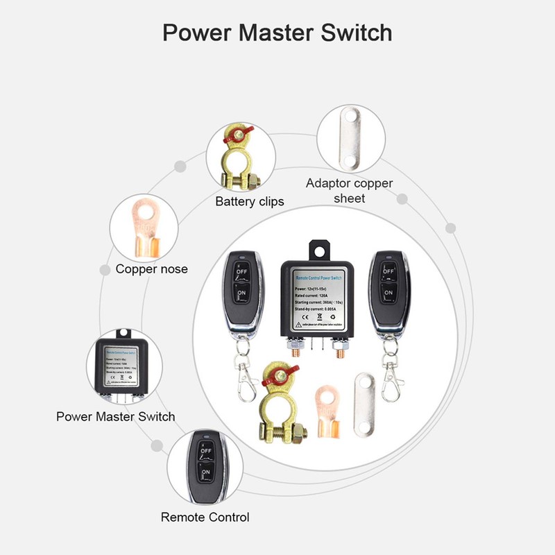 12 V Car Battery Relay Wireless Remote Battery Disconnect Switch
