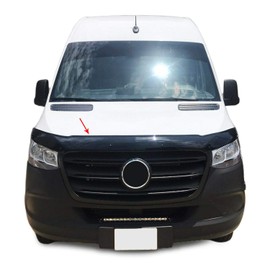 OMAC Auto Exterior Accessories Front Bug Deflector | Black Waterproof Hood Guard | Dark Bugs Shield Fits Mercedes Sprinter 2019-2021