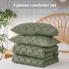 KAKKI Queen Comforter Set-Green Comforter Set Queen Size, All Seasons