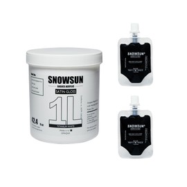 SNOWSUN Large Bulk Acrylic Paint, Titanium White Acrylic Paint 1L /42.4 oz, and 25ml*2 Pouch Charcoal Black, Gloss Non-Toxic Heavy Body Paints, Thick Art Paints for Multi-Surface Canvas Wood Ceramic Fabric Wall- Ideal for Artists & Beginners