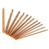 12Pcs Crochet Hook Cylindrical Carbonized Bamboo Needles Kit Sweater Knitting