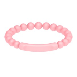 QALO Men & Women's Tranquil Silicone Bracelet, Ultra Comfortable Unisex Bangle, Durable, Water Resistant Bracelet, Pink, Medium/Large