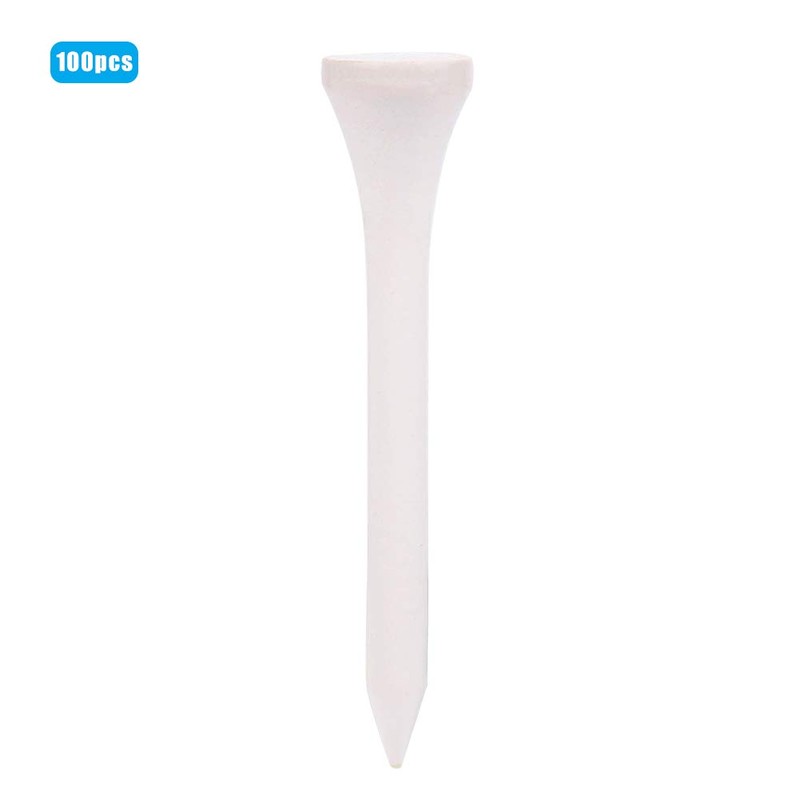 equlup Golf Ball Tee, 100Pcs Wooden Golf Tee Portable Golf