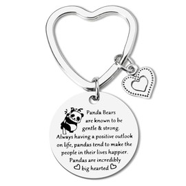 Panda Gift Keychains for Women Friends Besties Panda Lovers Inspirational Christmas Graduation Gifts for Girls Birthday Present for Daughter BFF Panda Bears are Known to Be Gentle and Strong Keychain