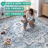 Bloom Rugs Caria Washable Non-Slip 7 ft Runner - Blue