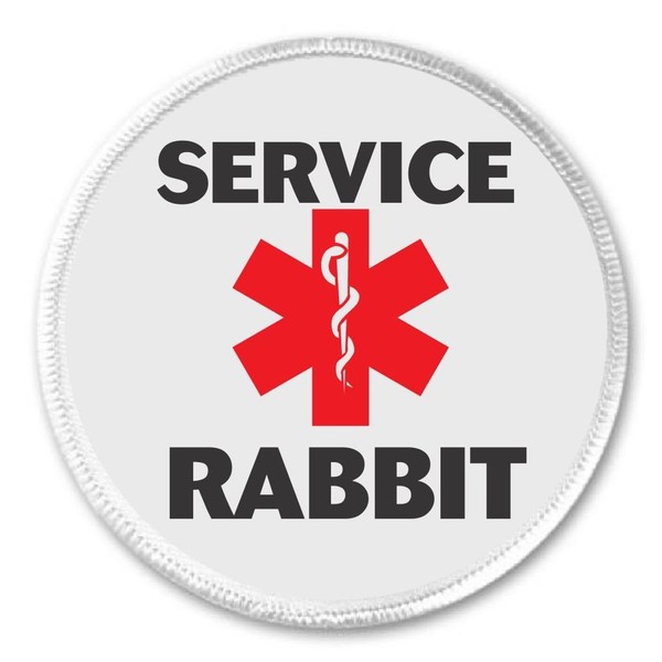 Service Rabbit Medical Alert Symbol 3" Sew On Patch Therapy