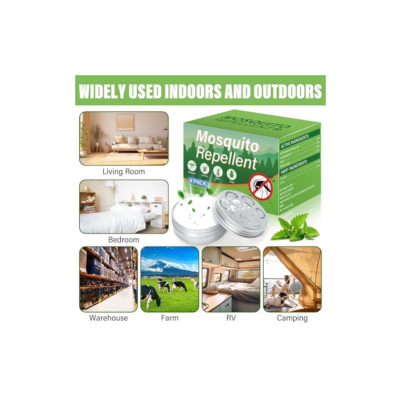 4 Pack Mosquito Repellent Outdoor Patio, Peppermint Mosquito Repellant Cream