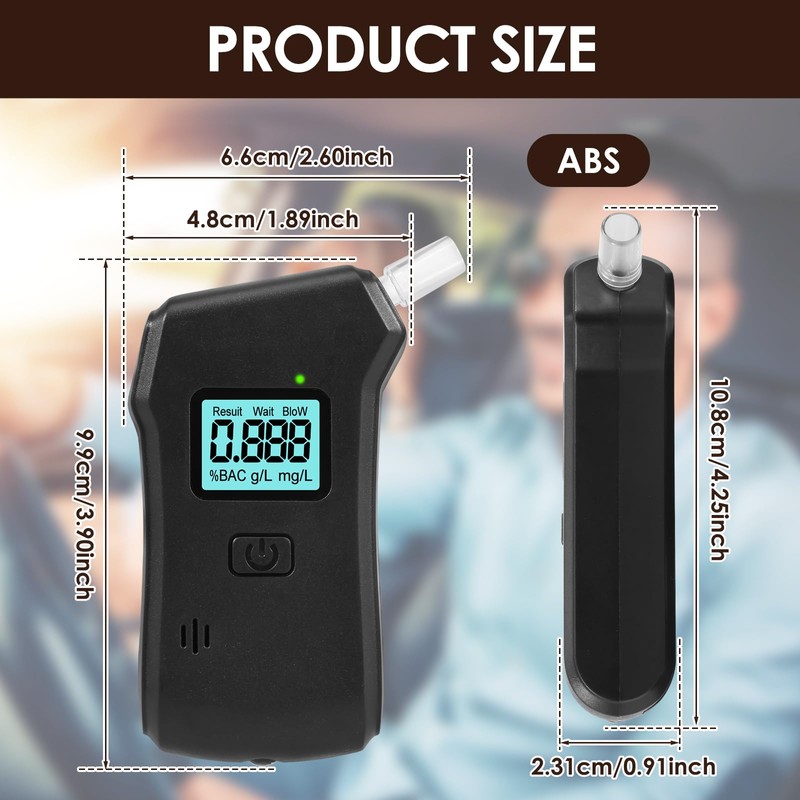 Professional Portable Alcohol Tester High Precision Digital Display Breath Alcohol