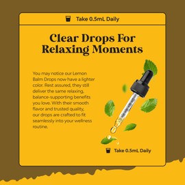 Natures Craft Organic Lemon Balm Leaf Liquid Extract for Immune Support - Lemon Balm Tincture for Mood & Relaxation Support - Organic Tincture Leaf Drops for Adults & Kids Dietary Supplement - 1OZ - 60 Days Supply