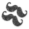 SEWACC 2pcs Beard Iron Patches Glitter Embroidery Repair Patches for