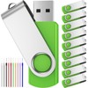 Febniscte Retractable 2GB USB 2.0 Memory Stick Black, Green 2gb