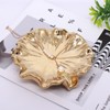 Soap Dish with Drain Ceramic Gold Lotus Leaf Soap Holder