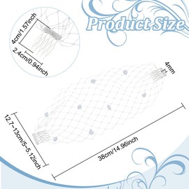 FINGERINSPIRE Bridal Bird Cage Veil with Fluff Ball Nylon Fascinator Net Face Veil with Combs Fascinator Net Veil Fascinator Headband Wedding Tea Party Fascinator Veil, White