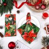 12 Pcs Christmas Poinsettia Cloth Napkins 20x20 Washable Dinner Red