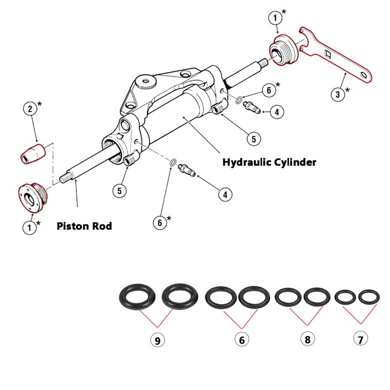 TOTMOX Universal Front Cylinder Seal Kit for Leakage Seastar Front