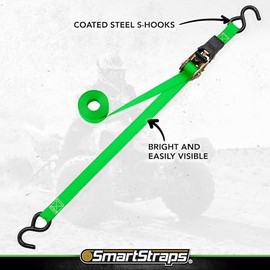 Smartstraps Ratchet Straps - 6Ft Grn Padded Ratchet 2Pk 1,500Lb , Gree