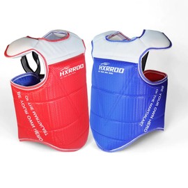 HXRROD Martial Arts Chest Guard, Red and Blue Reversible, Protective Training Equipment (5#)