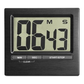 TFA Dostmann 38.2013.01 Electronic Timer and Stopwatch with Large Display Front Black Aluminium