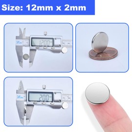 50Pcs Crafts Magnets, 12x2mm Small Fridge Magnets Neodymium for Muti-Use, Round Rare Earth Magnet s for Whiteboard, Strong Cylinder Magnet for Notice Board, DIY, Office