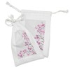 Lunarable Japanese Fabric Pouch Set of 2, Pink Blossoms Butterflies