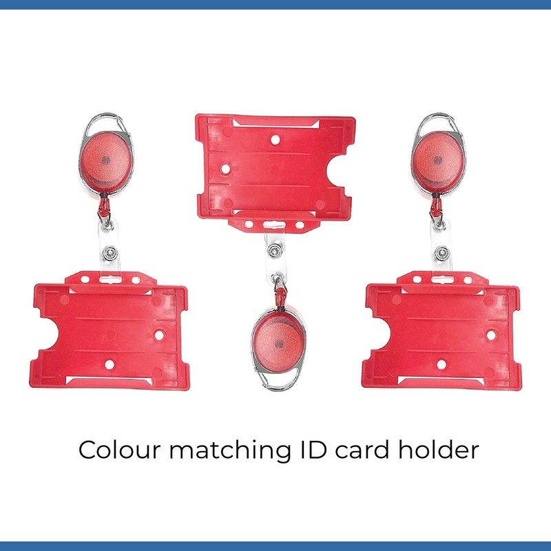 PCL Media ltd Red Retractable Badge Reel with Carabiner Clip
