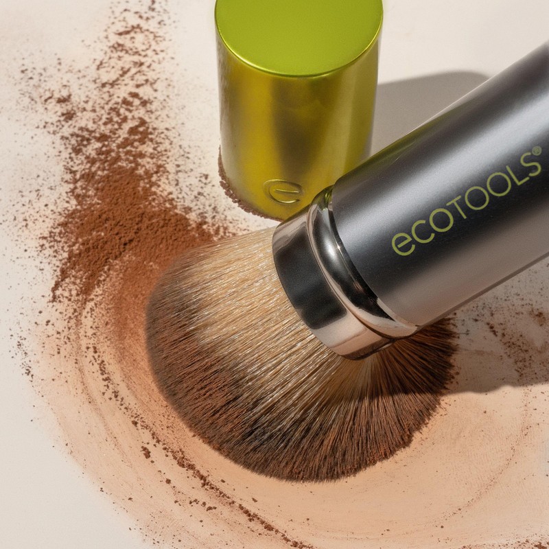 EcoTools Retractable Face Makeup Brush, Kabuki Brush for Foundation, Blush,