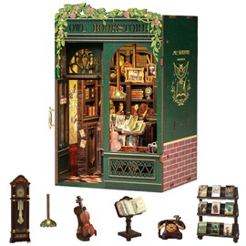 Fsolis Book Nook DIY, Book Nook kit, bookshelf DIY Miniature Dolls House Kit deco, model kits for adults to build, Booknook Creative Gift(Owl Bookstore)